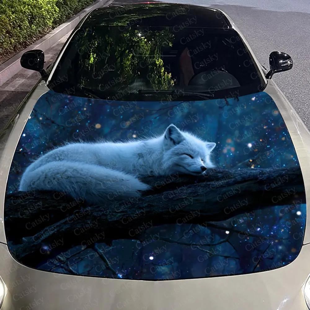 ملصق غطاء السيارة White Fox، PVC مقاوم للرذاذ، سهل الفك، مقاوم للماء والخدش، ذاتي اللصق، عالي الجودة