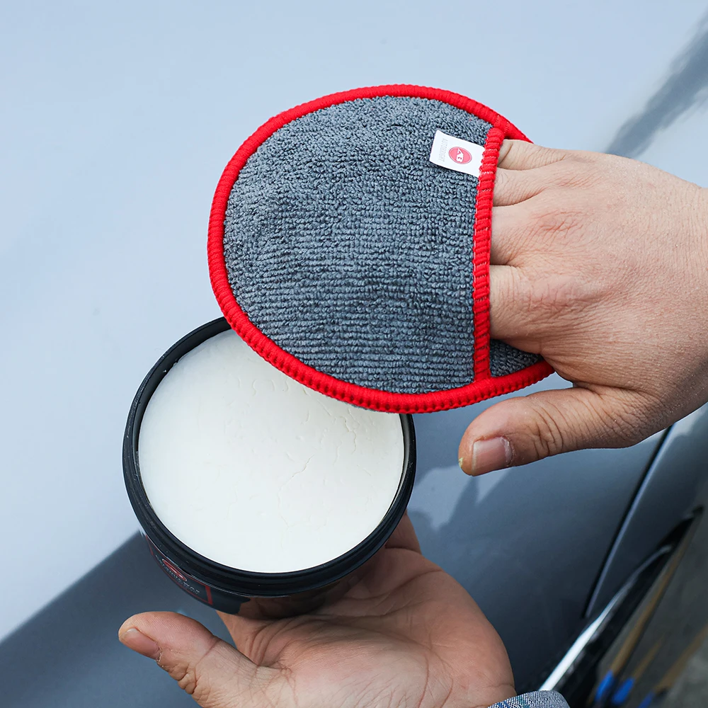 AUTOBIGHT 2/5 Pcs Car Waxing Sponge Polish Applicator Pads 5 Inch Fiber Soft Foam Pocket Wax Sponge Car washing Auto Tools