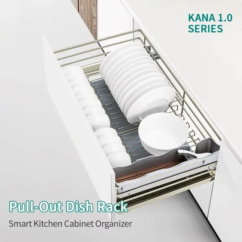 for Space-saving Pull-out Wire Finishing Basket for RVs Camper Kitchens and Compact Narrow Cabinet Installations
