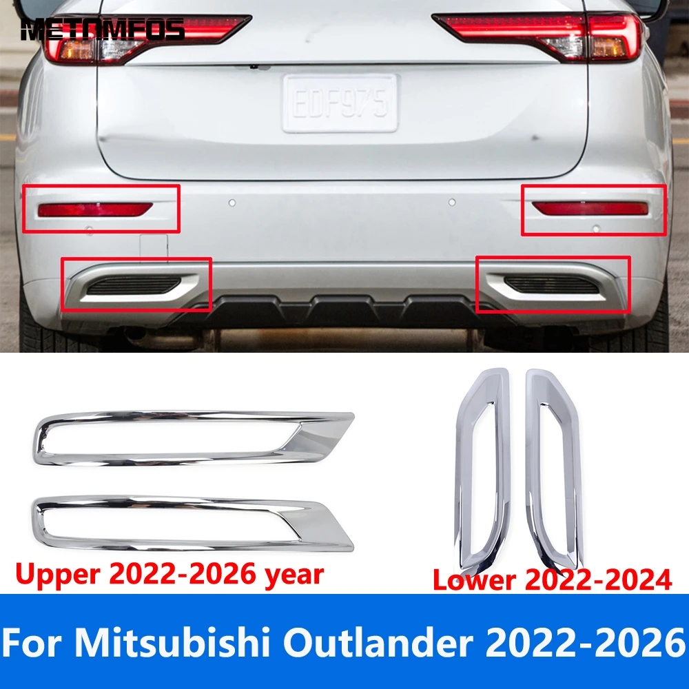 Rear Fog Light Lamp Cover Trim For Mitsubishi Outlander 2022-2025 2026 Chrome Foglight Reflector Sticker Accessories Car Styling