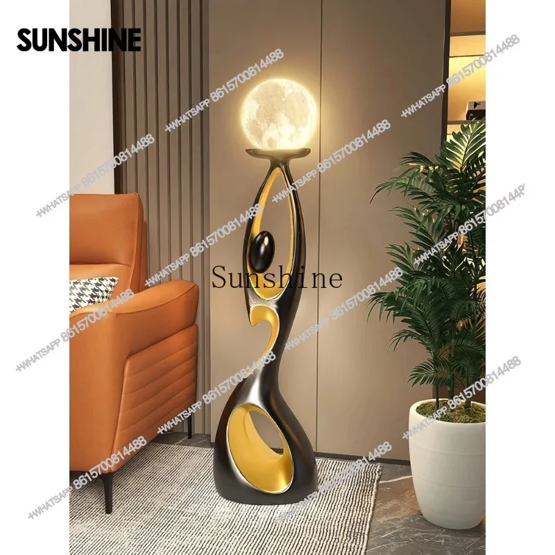 

Home Decoration Art Light Luxury Creative Living Room TV Cabinet Floor Decoration Night Glow Resin Sculpture LED Floor Lamp FT
