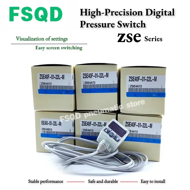

ZSE40F ZSE40 ISE40-01 W1-22L 62L-B M-A FSQD Цифровой реле давления ZSE30A(F)/ISE30A Пневматический инструмент серии ZSE