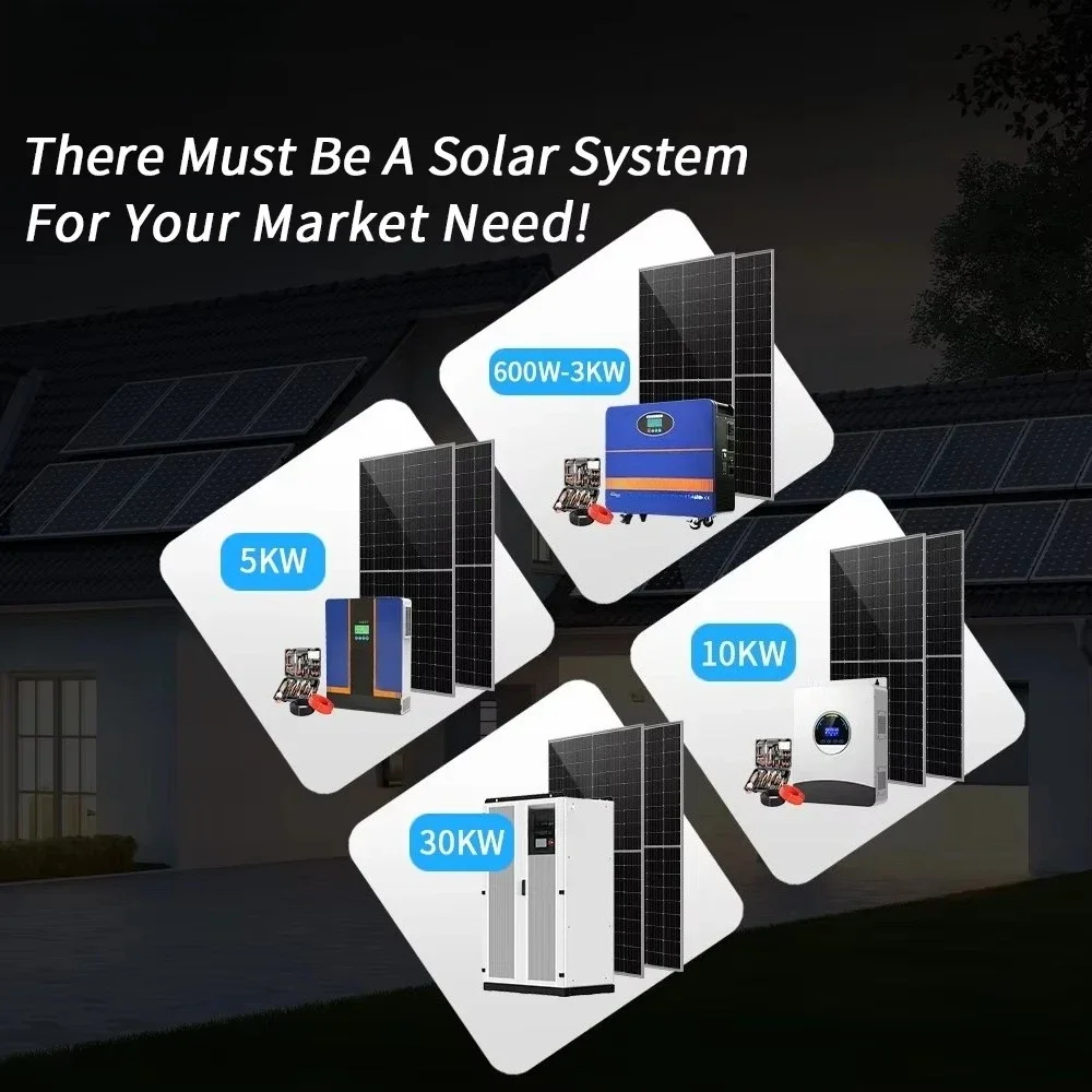 Single Phase 3KW 5KW 10kw off Grid Solar System Complete Kit Energy Hybrid Grid System for Home Full Set