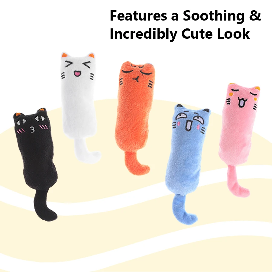 ของเล่นแมวแบบมีปฏิสัมพันธ์ น่ารัก ตลก ตุ๊กตาขนนุ่ม ของเล่นบีบมีเสียง สำหรับลูกแมว ของเล่นขัดฟัน ของเล่นเคี้ยว สำหรับสัตว์เลี้ยง