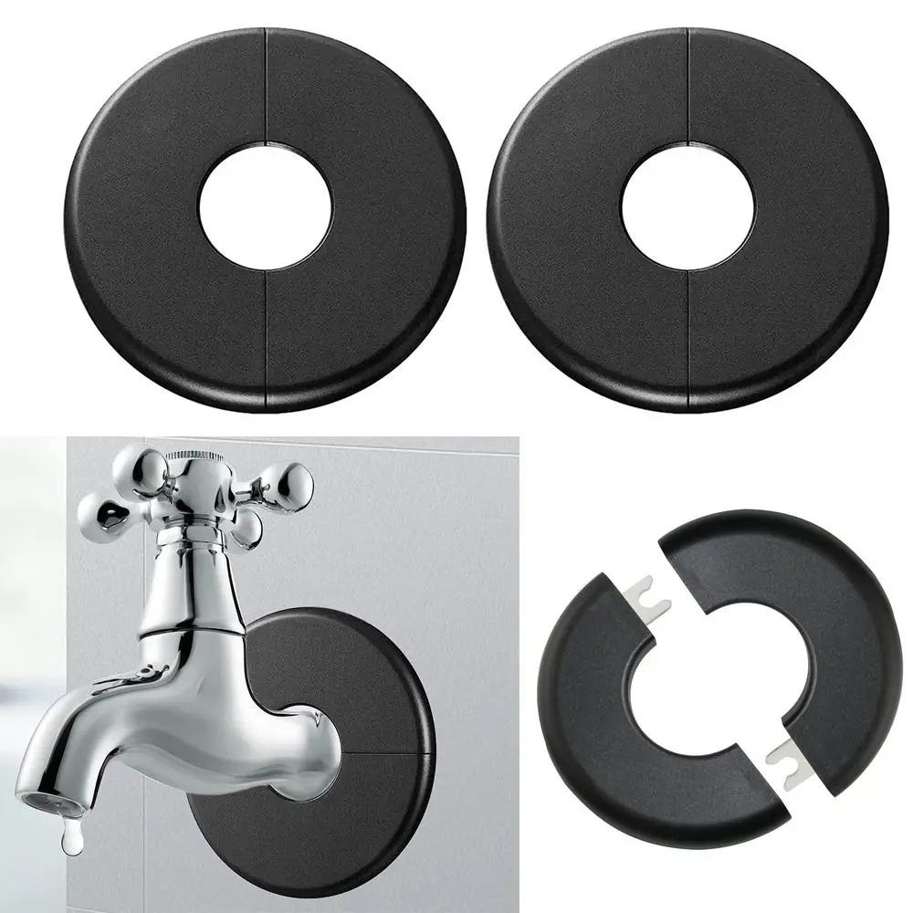 Useful ABS Shower Faucet Cover Black White Faucet Decorative Cover Round Pipe Wall Covers Kitchen