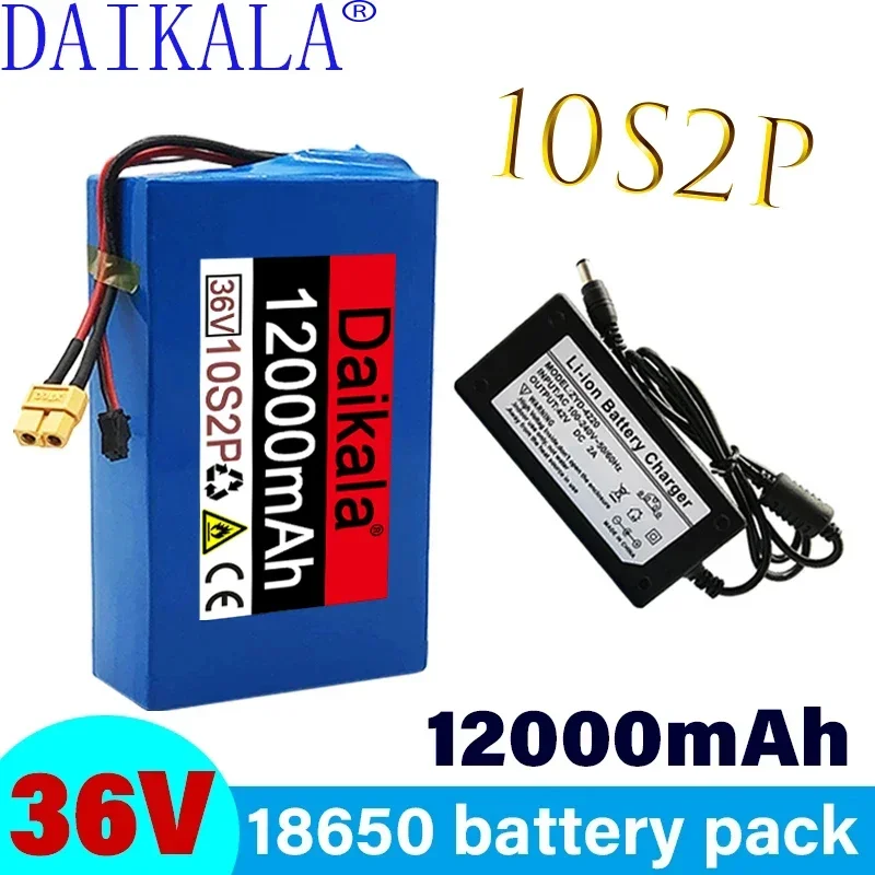 

18650 10s2p 36v batería de iones de litio 12000 ma 36v batería vida útil 4 BMS