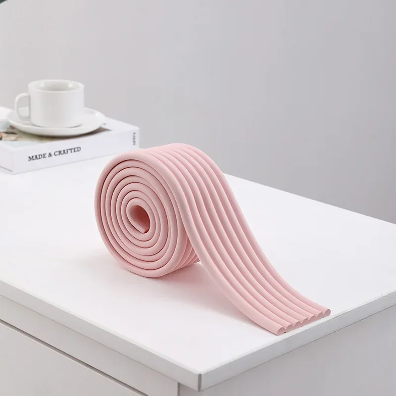 2M/1 Roll Anti Collision Strip Soft Bag Sponge Corner Protector Wall Sticker Self-Adhesive Table Edge Corner Protector Strip