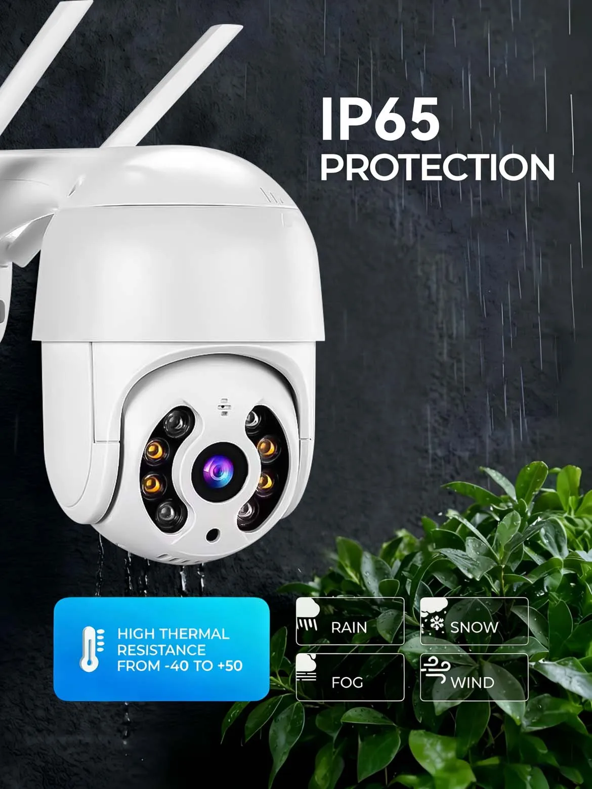 

Уличная поворотная PTZ-камера PEGATAH 2 МП с Wi-Fi, 5-кратным зумом, автослежением и функцией IP-видеонаблюдения