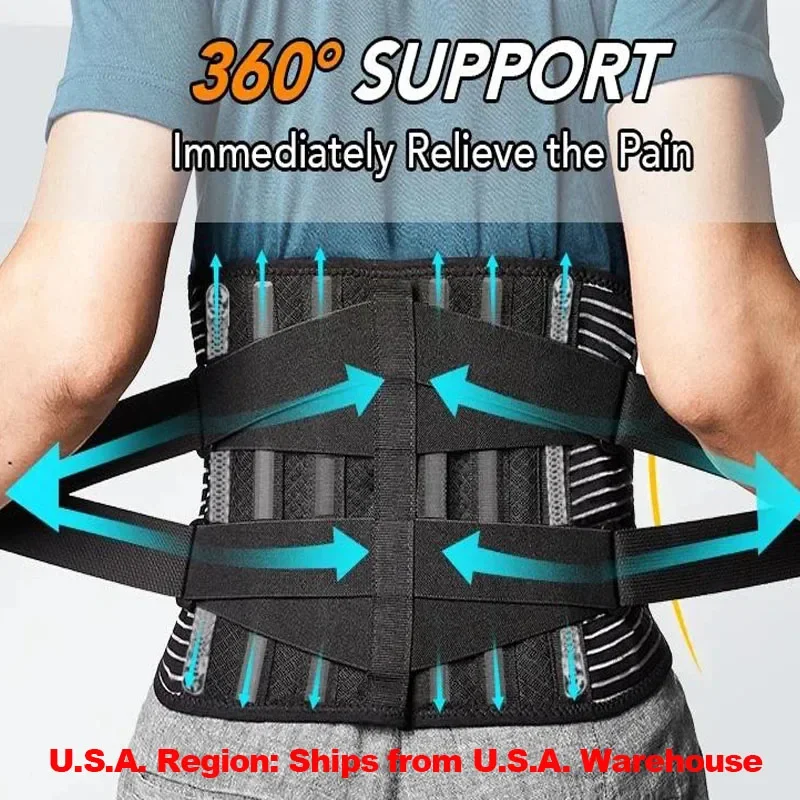 

Back Braces Waist Belt Men Women Work Lower Back Pain Relief Breathable Anti-skid Spine Lumbar Support Belt