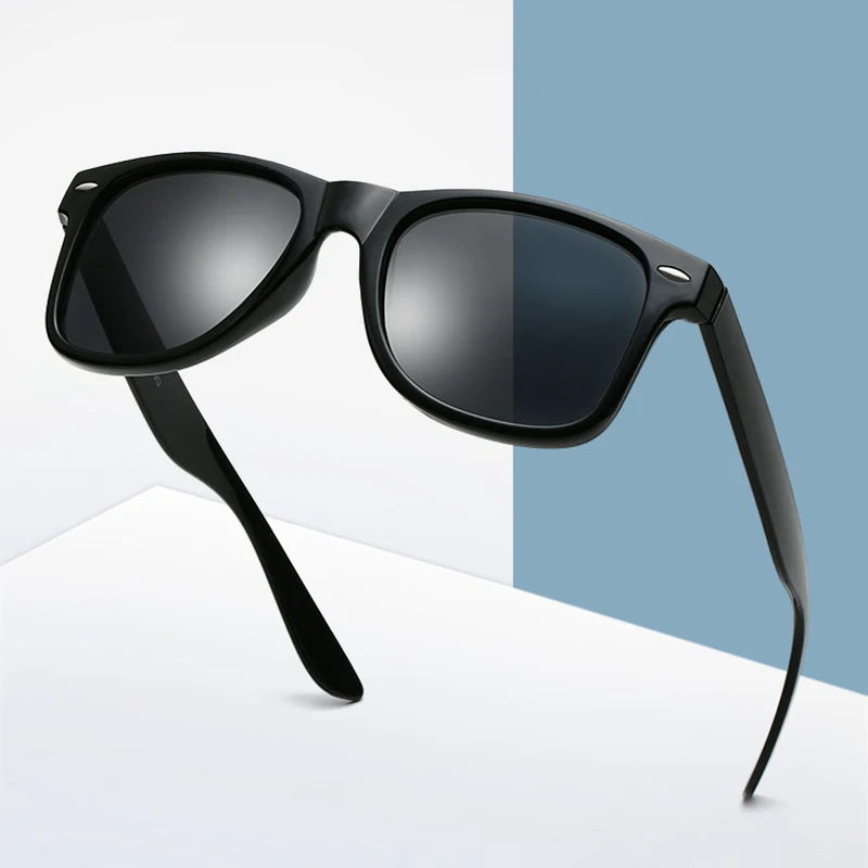 Gafas de sol polarizadas cuadradas clásicas para hombres y mujeres, gafas de sol negras Retro, gafas de sol antideslumbrantes para conducir, moda de verano para hombres y mujeres