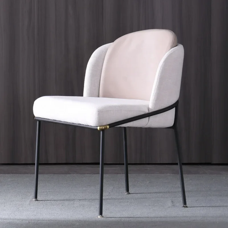 Nordic Design Fil Noir Dining Chair Modern Metal Frame White Dining Chairs