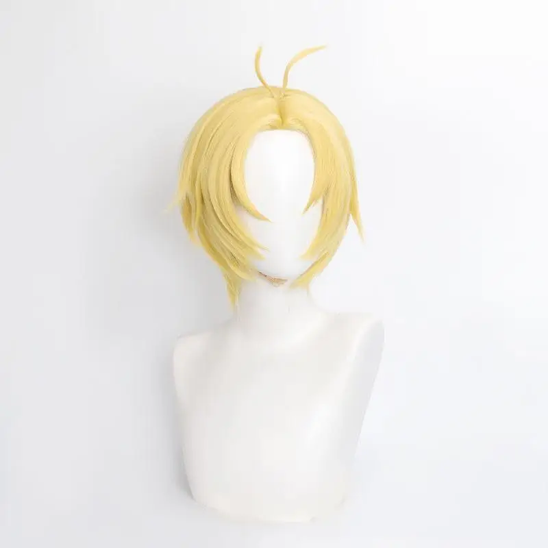 Sakamoto Daily Asakura Nobu Cosplay Wig Set With Simulated Scalp Light Gold Dull Bangs Style Anime Wig