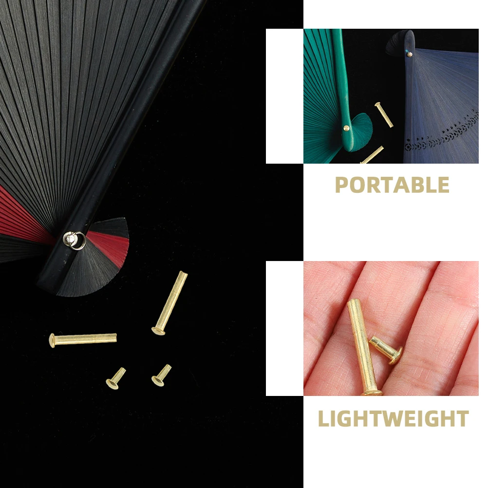 

10 Sets Fan Nail Pendant Rivets for Hand Folding Fans Handheld Nut Nuts Shaft Replacement Repairing Kit