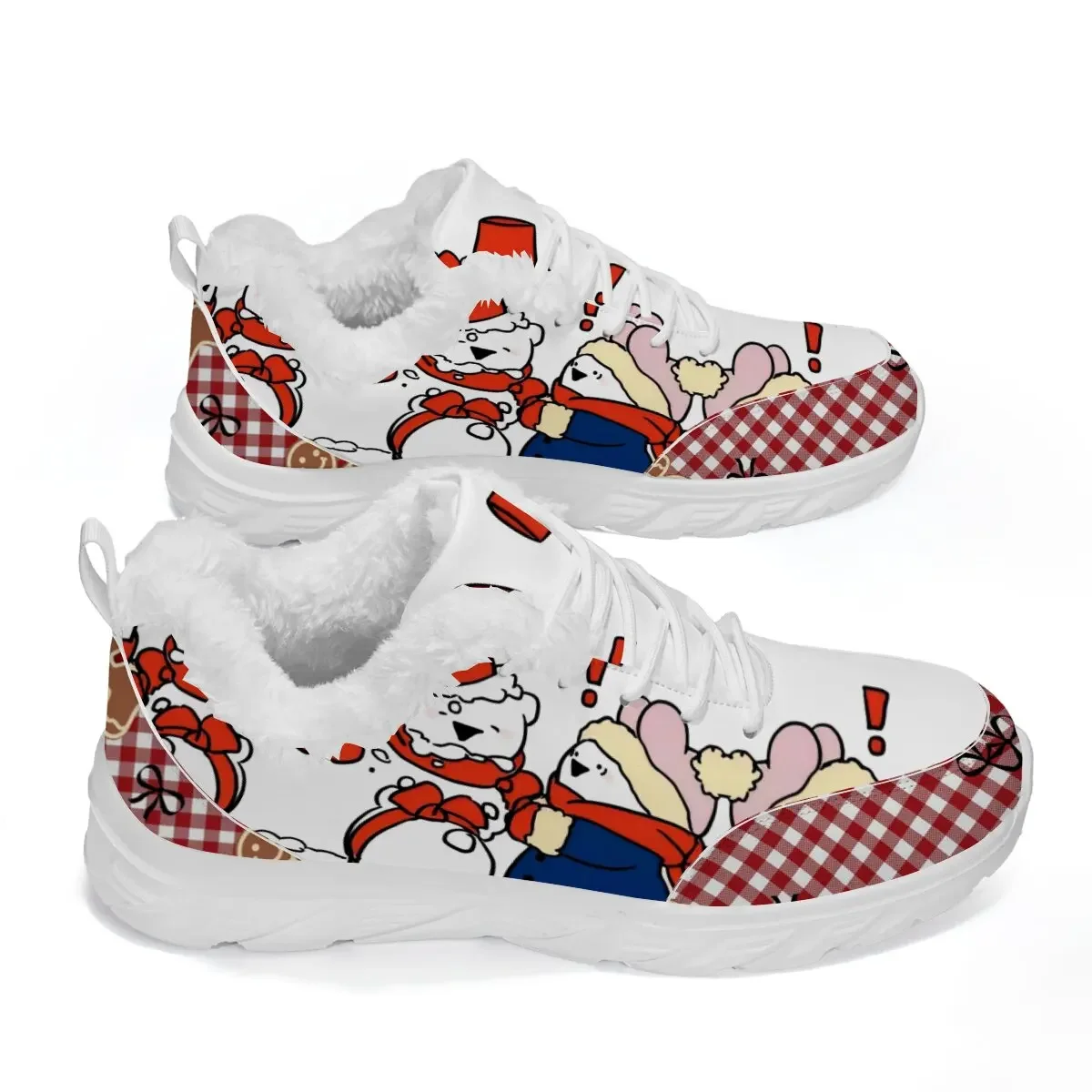 الخريف الشتاء أحذية رياضية غير رسمية شقة الوالدين والطفل منخفضة أعلى الدانتيل متابعة مثقب لينة وحيد قصيرة الصوف النسيج الدافئة احذية الجري