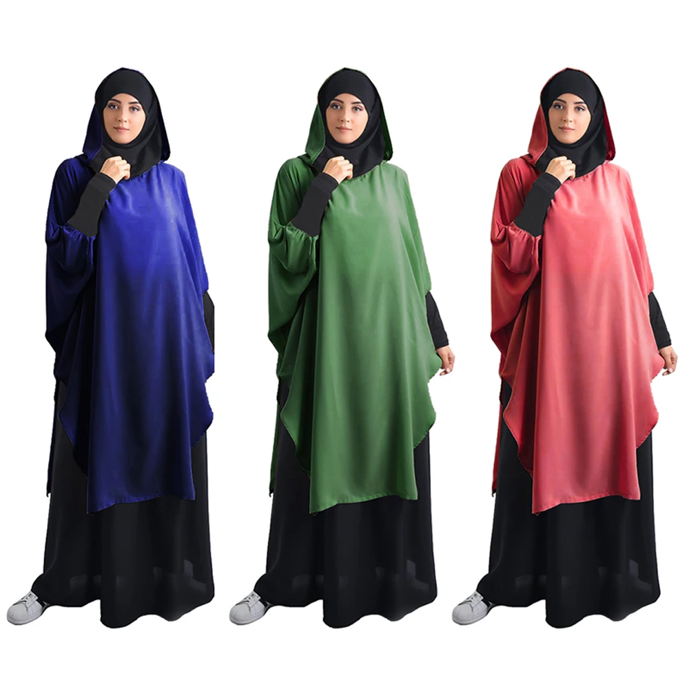 Eid Hooded Muslim Women Prayer Garment Worship Services Full Cover Khimar Gowns Abaya Large Arabic Loose Ramadan Islamic Clothes