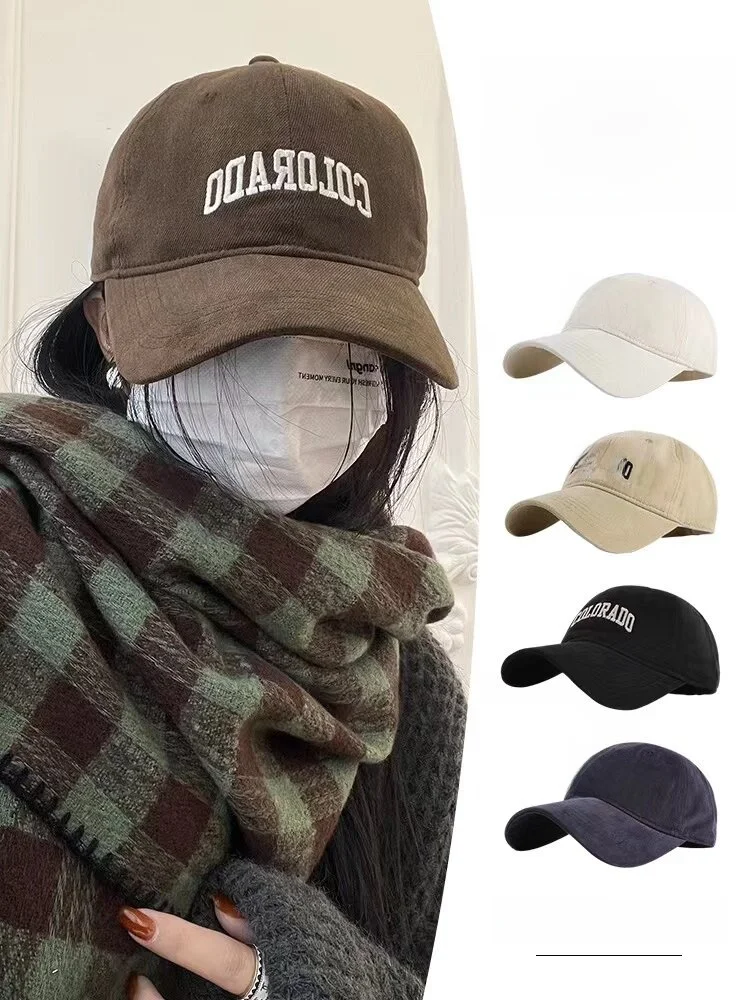 C Letter Large Head Circumference Baseball Cap Deep Top Wide Brim Duckbill Hat Versatile Face Slimming Half Hard Top Ins