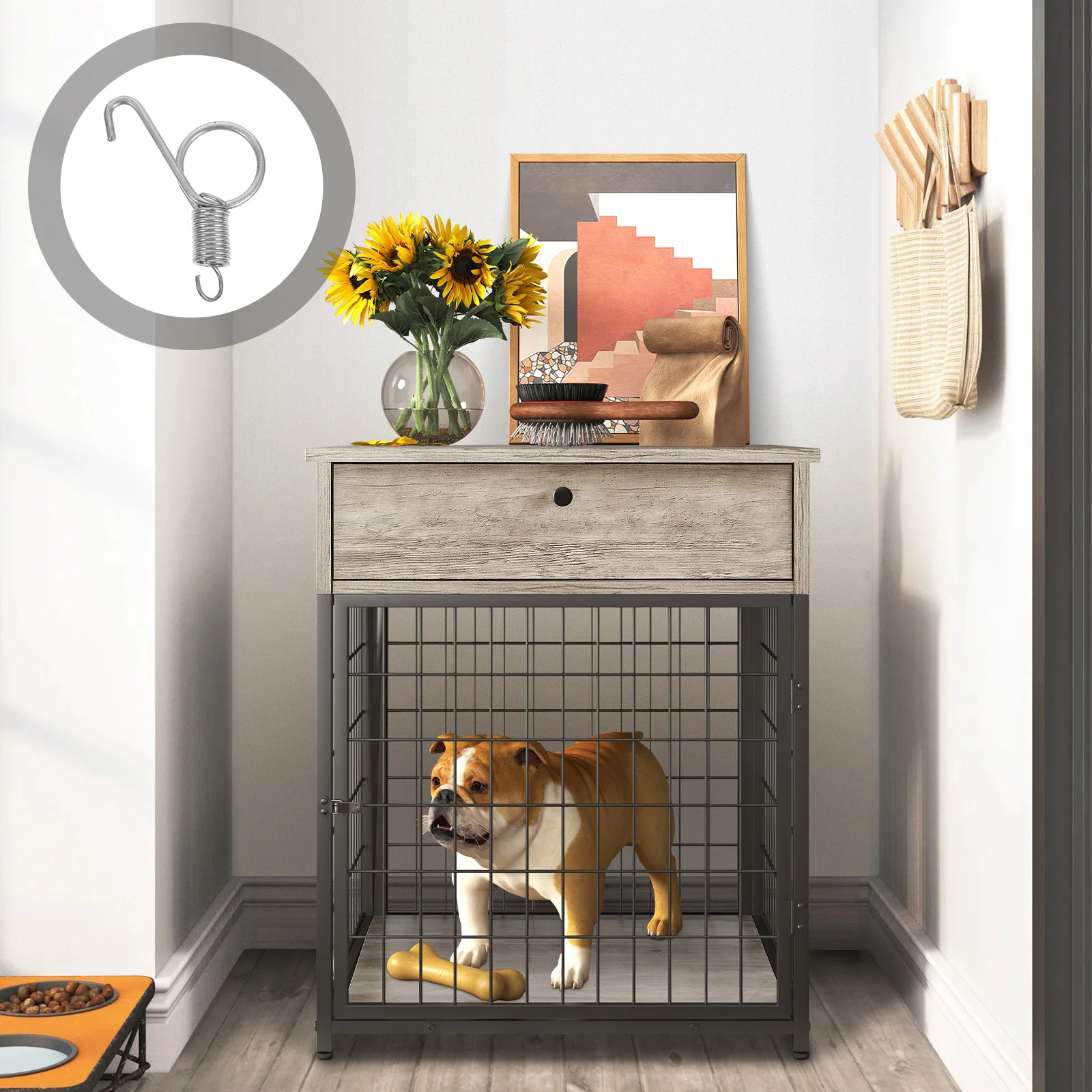 

20Pcs Cage Door Spring Hook Metal Latch for Dog Crate Rabbit Bird Cage Locking Mechanism Secure Animal Enclosure Fixings