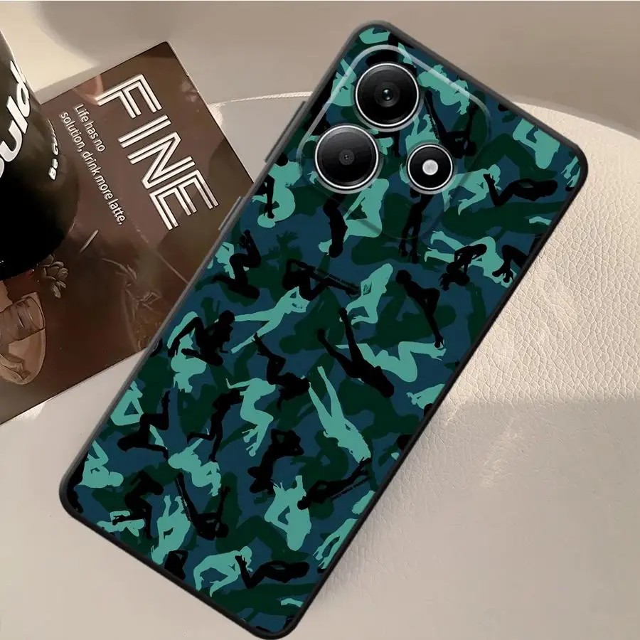 Soft Back Phone Cover Case for Xiaomi Redmi Note 11 13 12 Pro Plus 10 9 8 Pro 10S 11S 12S 9s Camouflage Pattern
