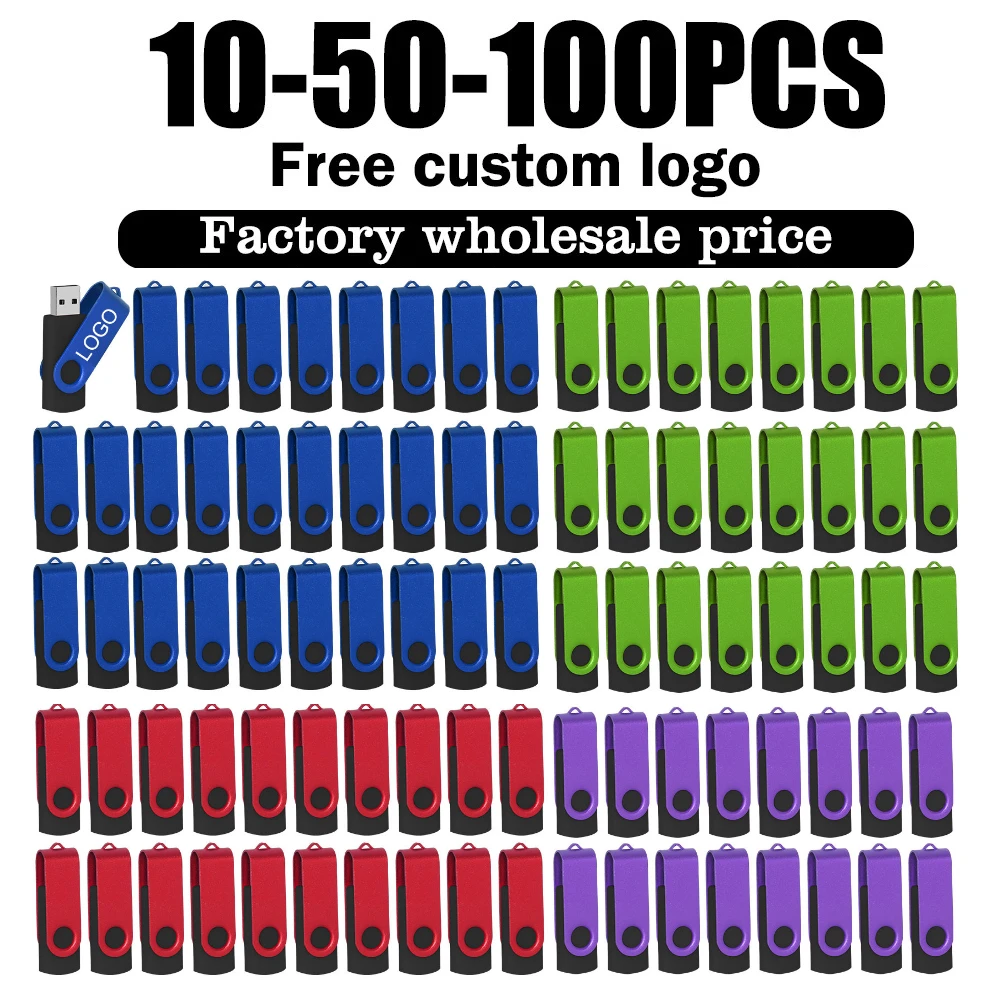 Free Custom 10/50/100PCS USB Flash Drive Pen Drive 256MB 512MB 1GB 2GB 4GB 8GB 16GB Pendrive Memory Stick 32GB usb Stick Gift