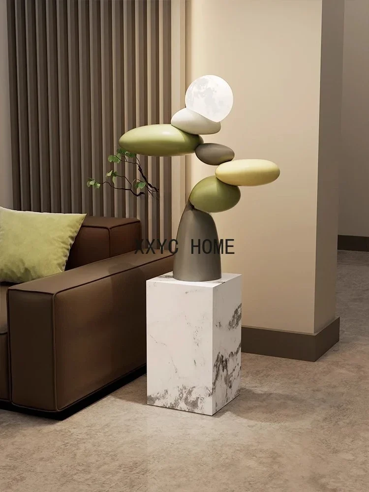 Luminous Light Luxury Lucky Stone Living Room Large Floor Ornaments beside Sofa Moving into the New House Gift Present