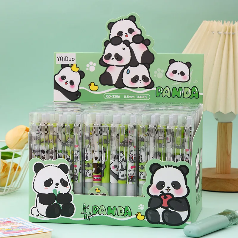 12 Stück Cartoon Panda Capybara Box Press Pen Schwarz ST Neutralstift Schulbriefpapier