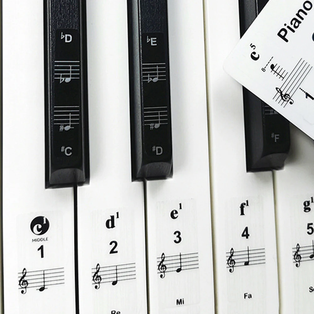 

1 set 1 Set 61-Key Piano Keyboard Stickers Transparent Removable Labels For Electronic Organ Beginners Learning Decals Music