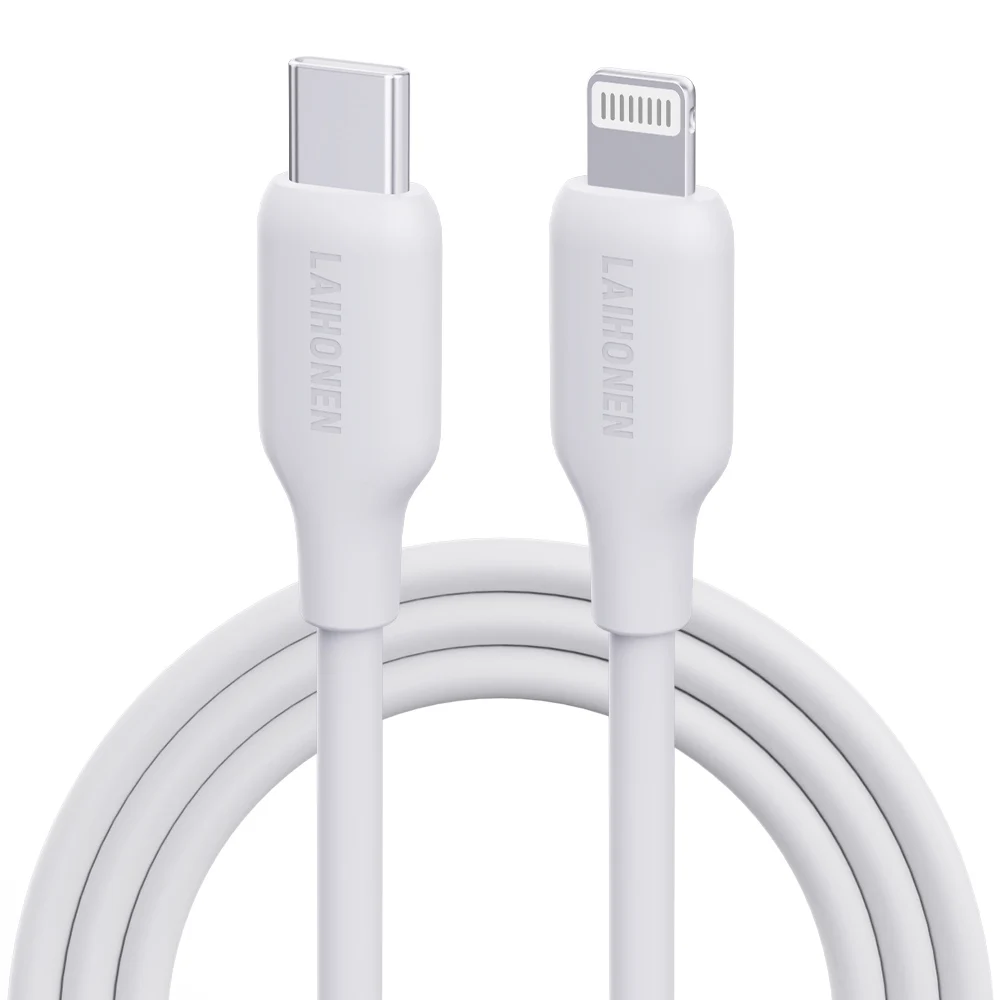 Schnellladekabel aus flüssigem Silikon für iPhone 14 Pro 13 12 Mini Pro Max XR 11 X iPad für helles iPhone-Ladekabel