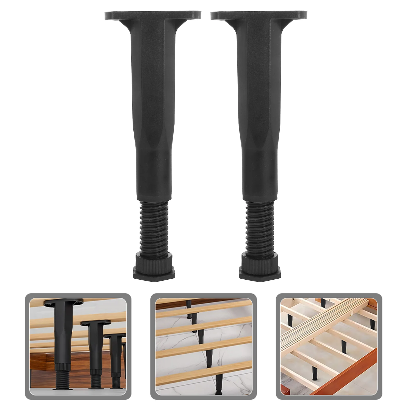 

2 Pcs Bed Support Legs Adjustable Furniture Component Frame Feet Replacement Slats