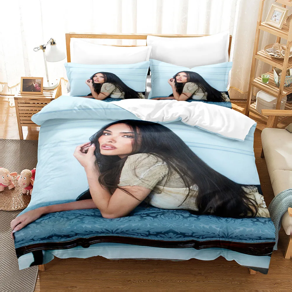 New Madison Beer 3 Pieces Bedding Set Soft Polyester Duvet Cover And Pillowcases, Pop Star Print Quilt Cover Home Decoration