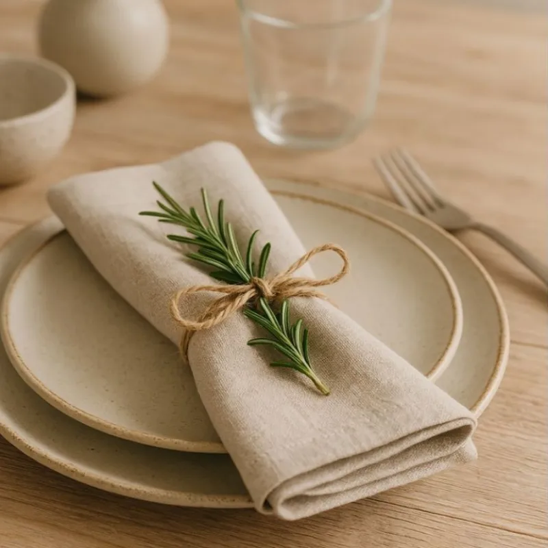 1/5/10pcs 40x40cm Linen Dinner Khaki Napkins Soft Absorbent Nature Napkin Comfortable for Events And Regular Use