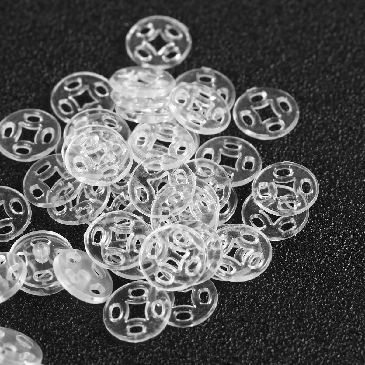 100 szt. Przezroczystych guzików koszuli płaszcz zatrzaskuje guziki niewidoczne zatrzaski zapięcia zatrzask akcesoria do szycia DIA (10mm)