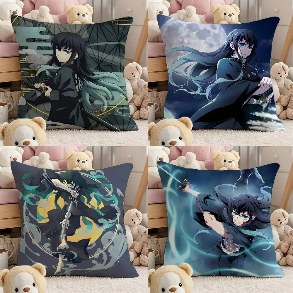 

M-Muichiro Tokito Anime Pillow Case Comfort Sofa Bed Silky elegant Invisible zipper Custom Decorative cushion cover