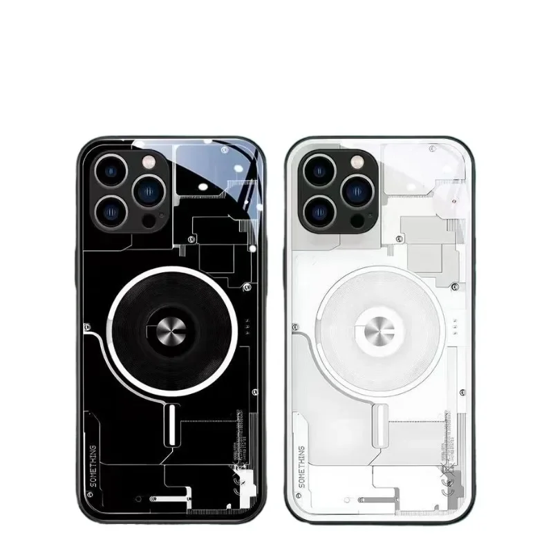 LED Light Up Flash Glass Phone Case For IPhone16 15 14 13 12 11 Pro Max Mini X XR Xs Max Shockproof Anti-scratch Protector Cover