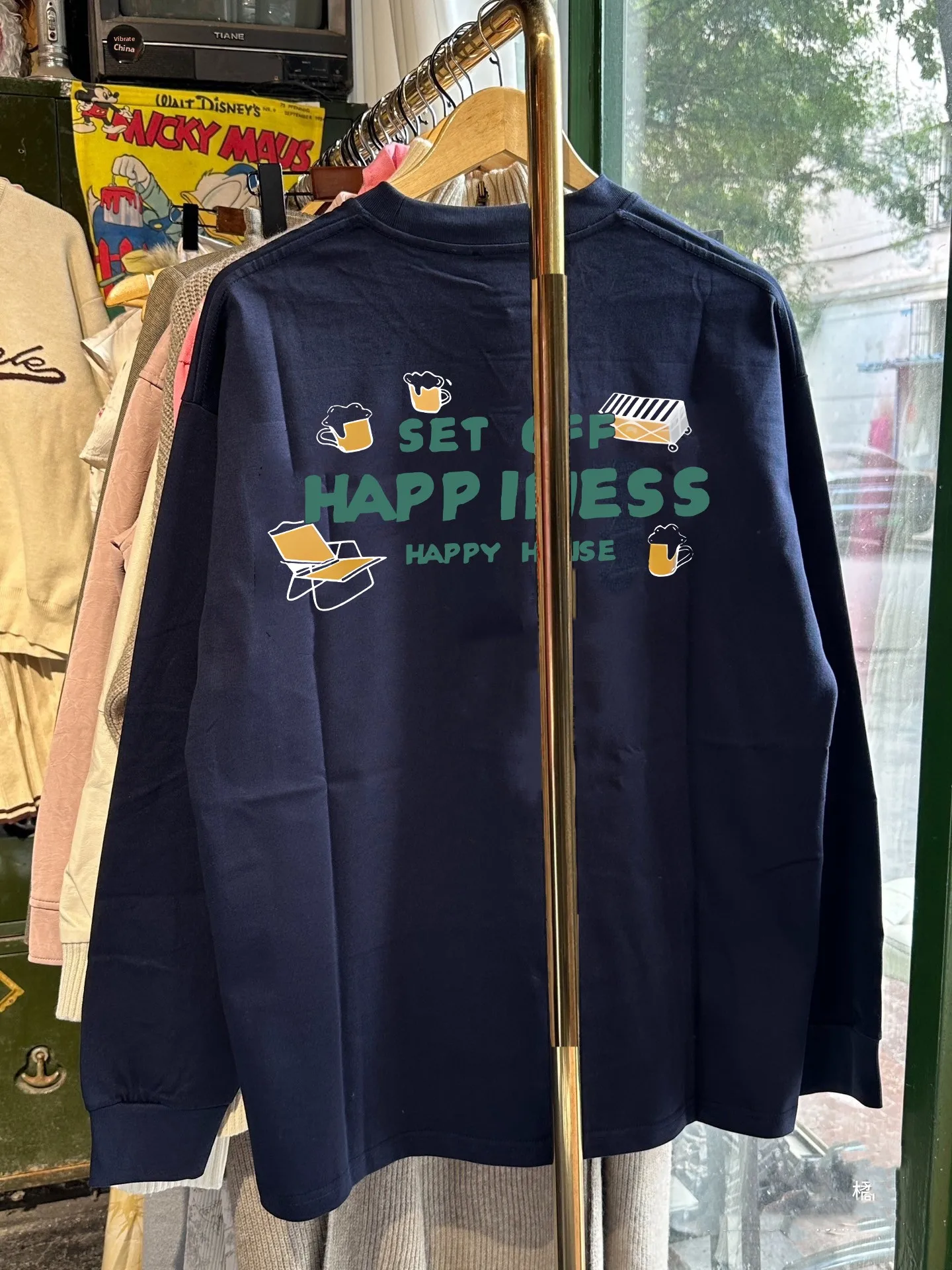 

Мужская футболка оверсайз из чистого хлопка с длинным рукавом, повседневная, универсальная, для ношения под одеждой, в американском стиле, плотная