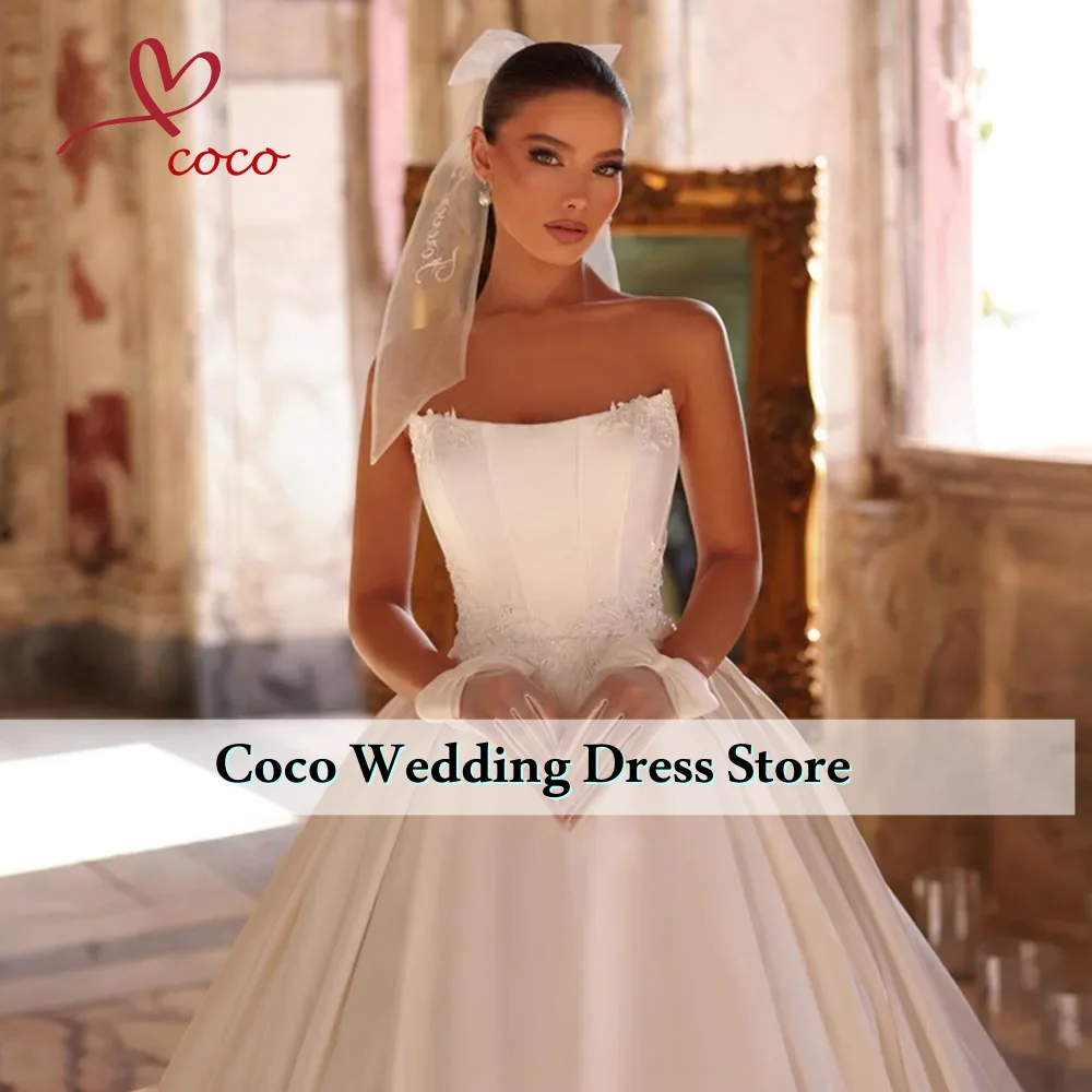 تخصيص بسيط فستاين سهرة/فساتين الحفلات فساتين زفاف الأميرة الساتان فساتين العروس مشد اللؤلؤ مثير فساتين الزفاف Vestido de novia