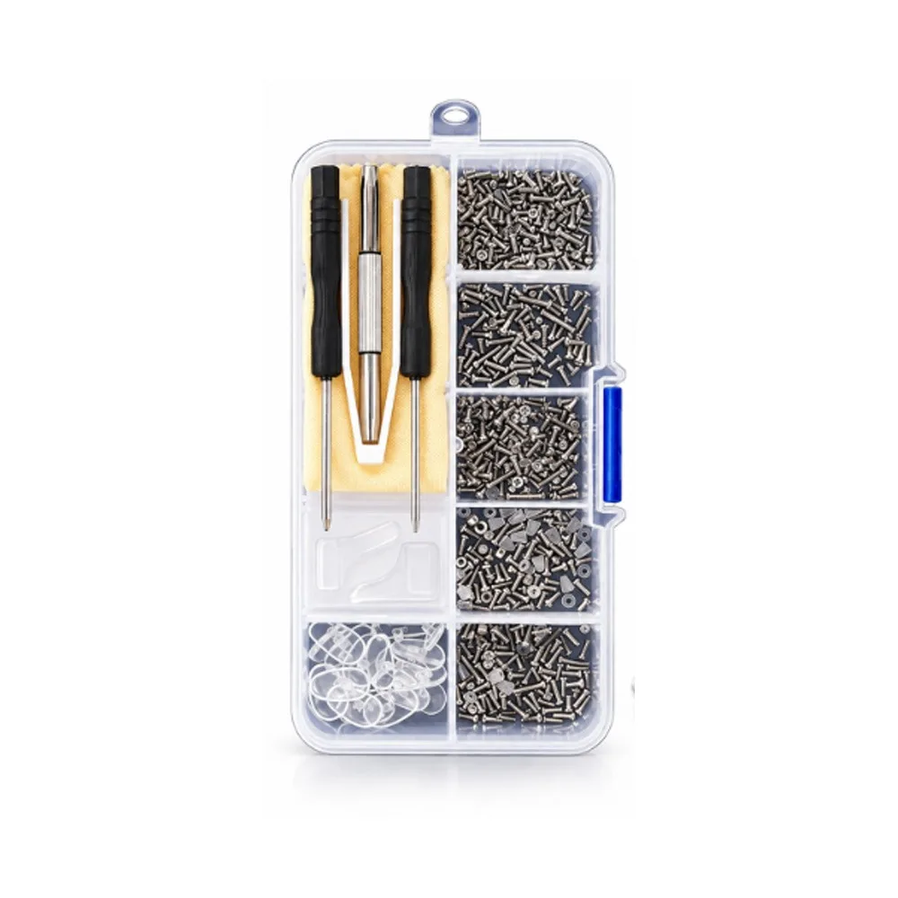500Pcs Portable Eyeglasses Sunglass Repair Tool Kits with Screws Nose Pads Screwdriver Nuts Eyeglass Nose Pads Screw-In Kit