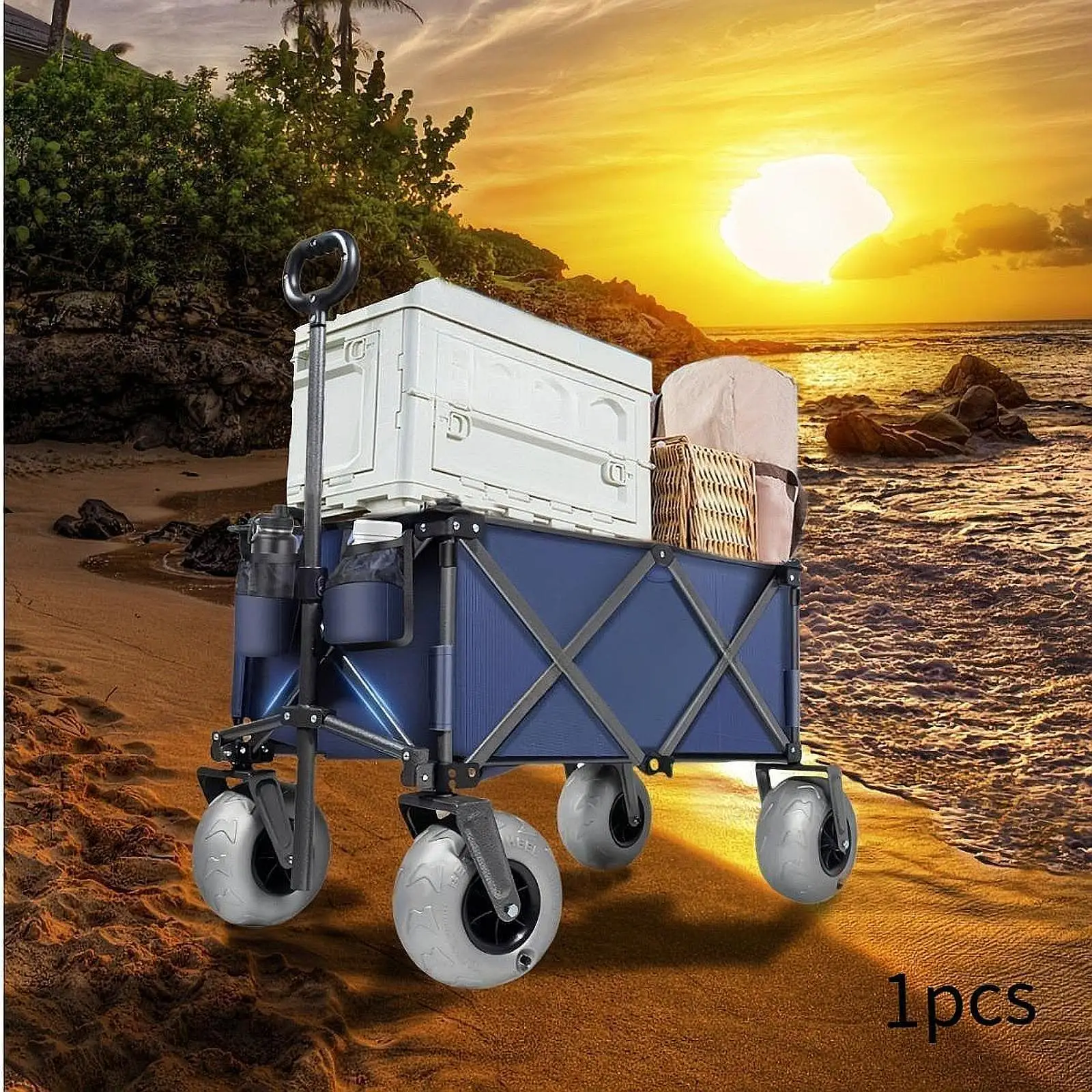 Premium Beach Balloon Wheel Inflatable Sand Tire PVC Accessory for Utility Cart Fishing Wagon - view 5