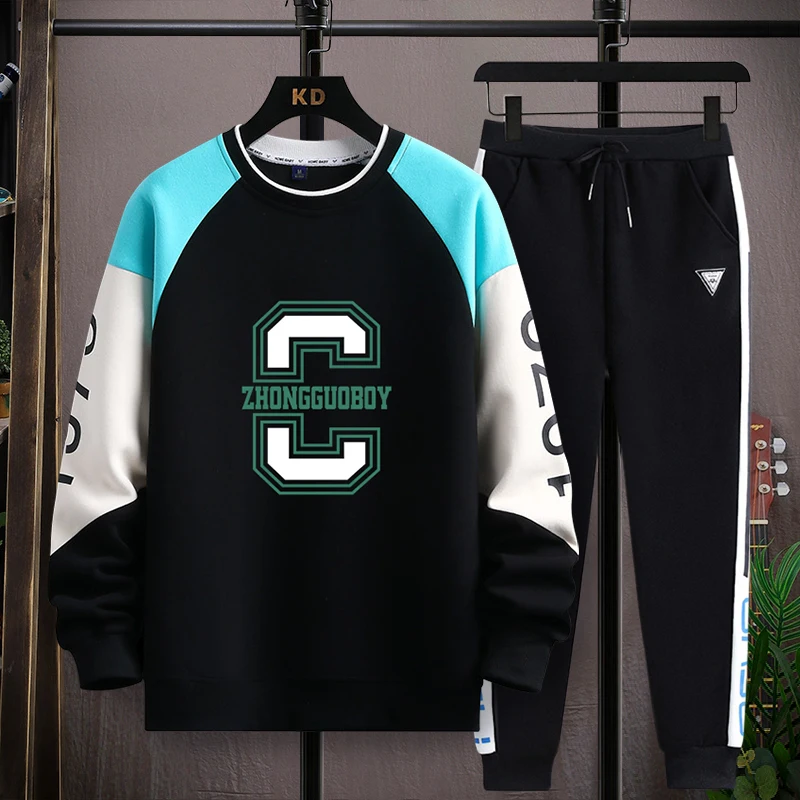 

Men's Casual 2-Piece Sportswear Set Streetwear Fashion Tracksuit Hoodies and Pants Beachwear Summer Sweatshirt Hoodies Sets New