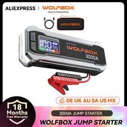 WOLFBOX 3000A 점프 스타터, 12V 자동차 배터리 점프 스타터, 65W 고속 충전 16000mAh (8L 가솔린, 6L 디젤 엔진용, 부스터 포함)