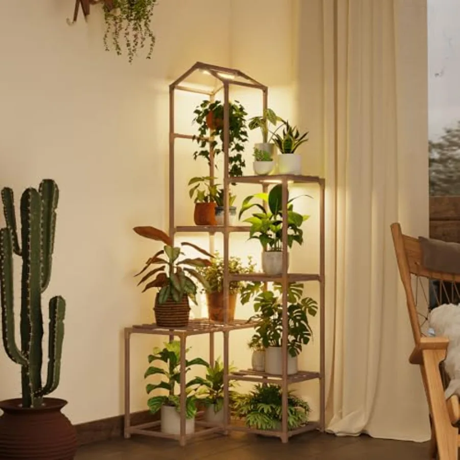 

Tall Corner Plant Stands with Grow Lights Indoor Outdoor Plant Shelves for Multiple Plants Display Haning Planter Living Room P