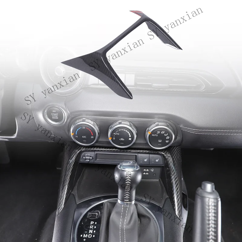 SY+ Carbon Fiber Center Console Frame Trim Shift Panel Cover For Mazda MX-5 2016+