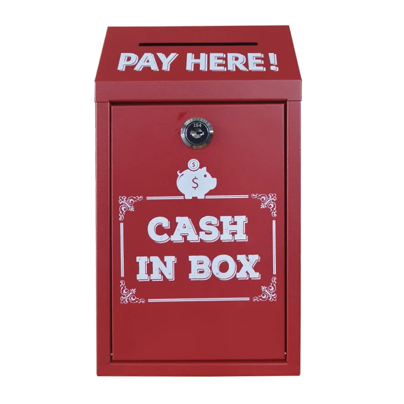 Compact metal mailbox, postal service anti-theft and anti-rust function moisture-proof mini wall-mounted cash box suggestion box