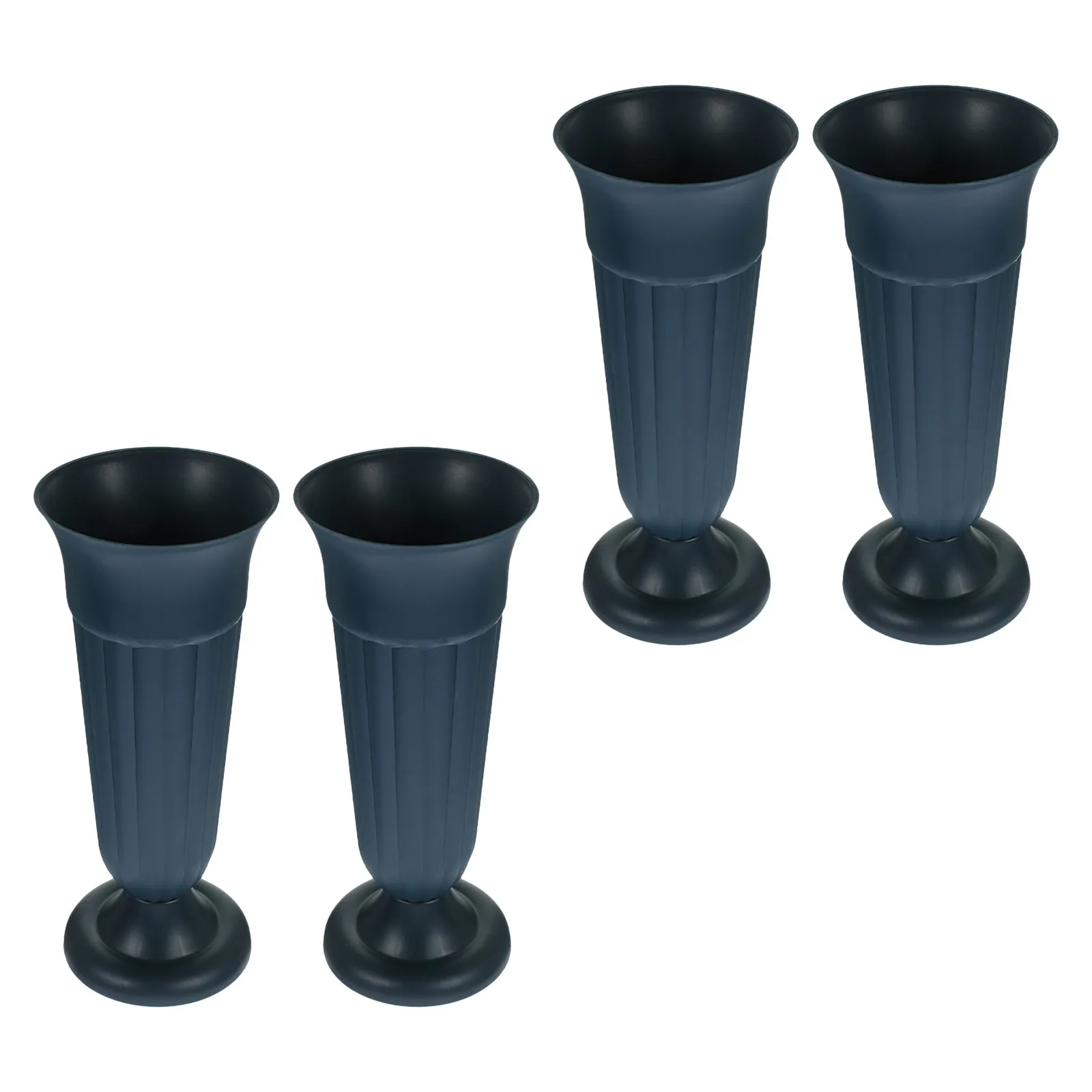 4pcs Roman Column Grave Flower Holders with Weighted Base for Cemetery, Veterans Memorial & Outdoor Floral Arrangements