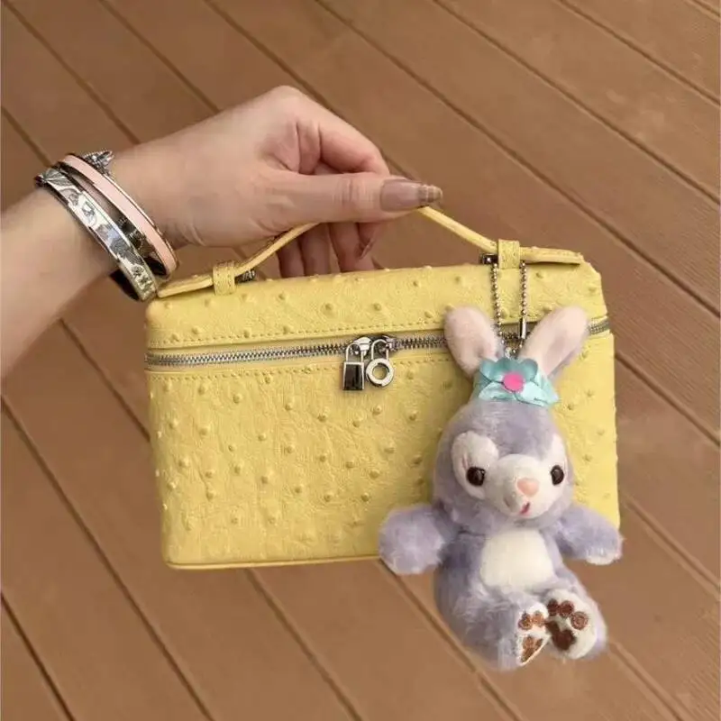 

Sweet Cute Yellow Shoulder Bags Purse Women Handheld Box Bumpy Crossbody Bag Ladies Casual Leather Versatile Daily Handbag 2025
