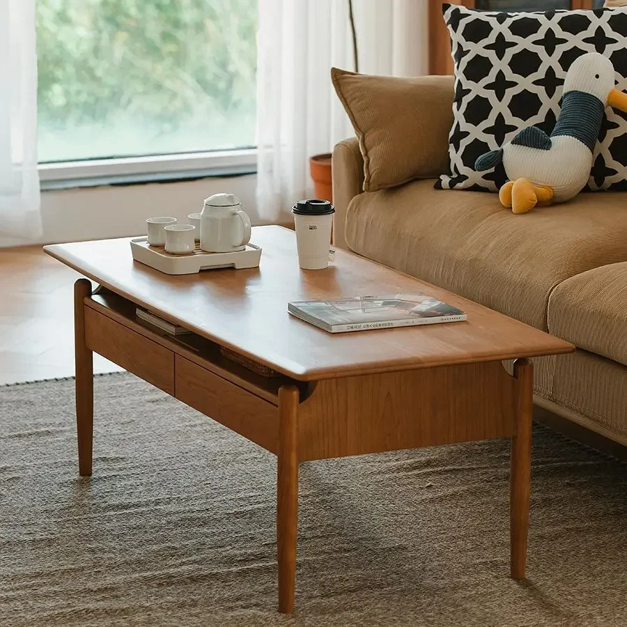 

Wakagu Coffee Table Dining Table Dual-purpose Multi-function Simple Nordic Solid Wood Small Apartment Living Room Home Modern