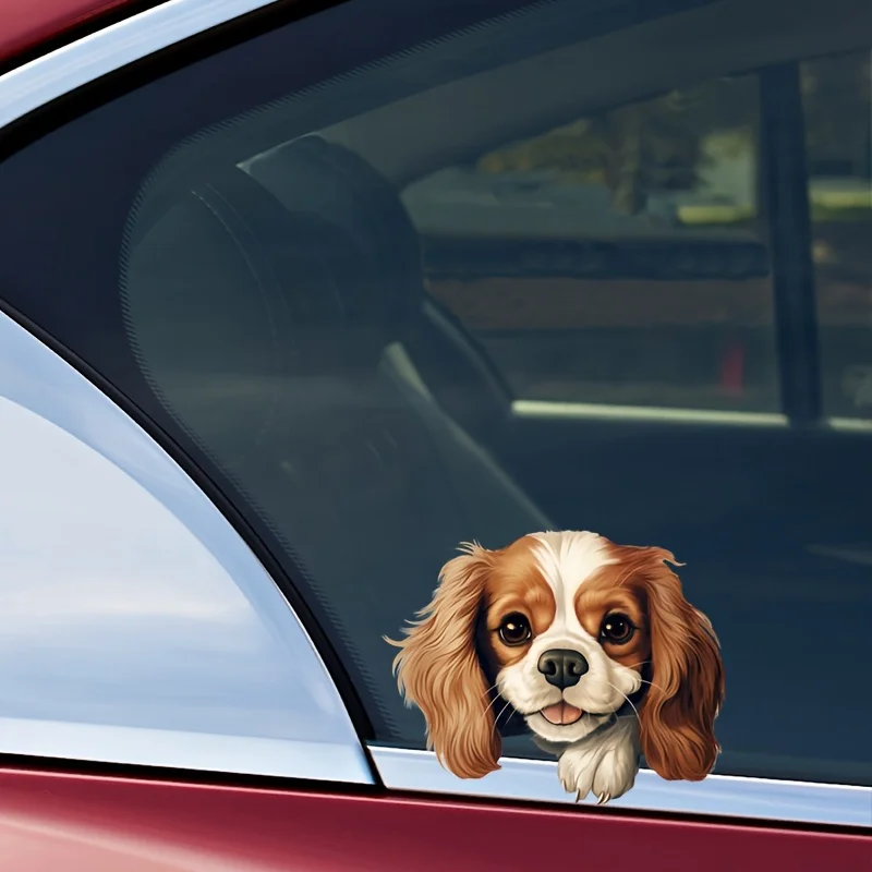 DK113# Cavalier King Charles Spaniel Car Stickers Scratch Covering Self-Adhesive Waterproof Decal Motorcycle Decorative Accessor