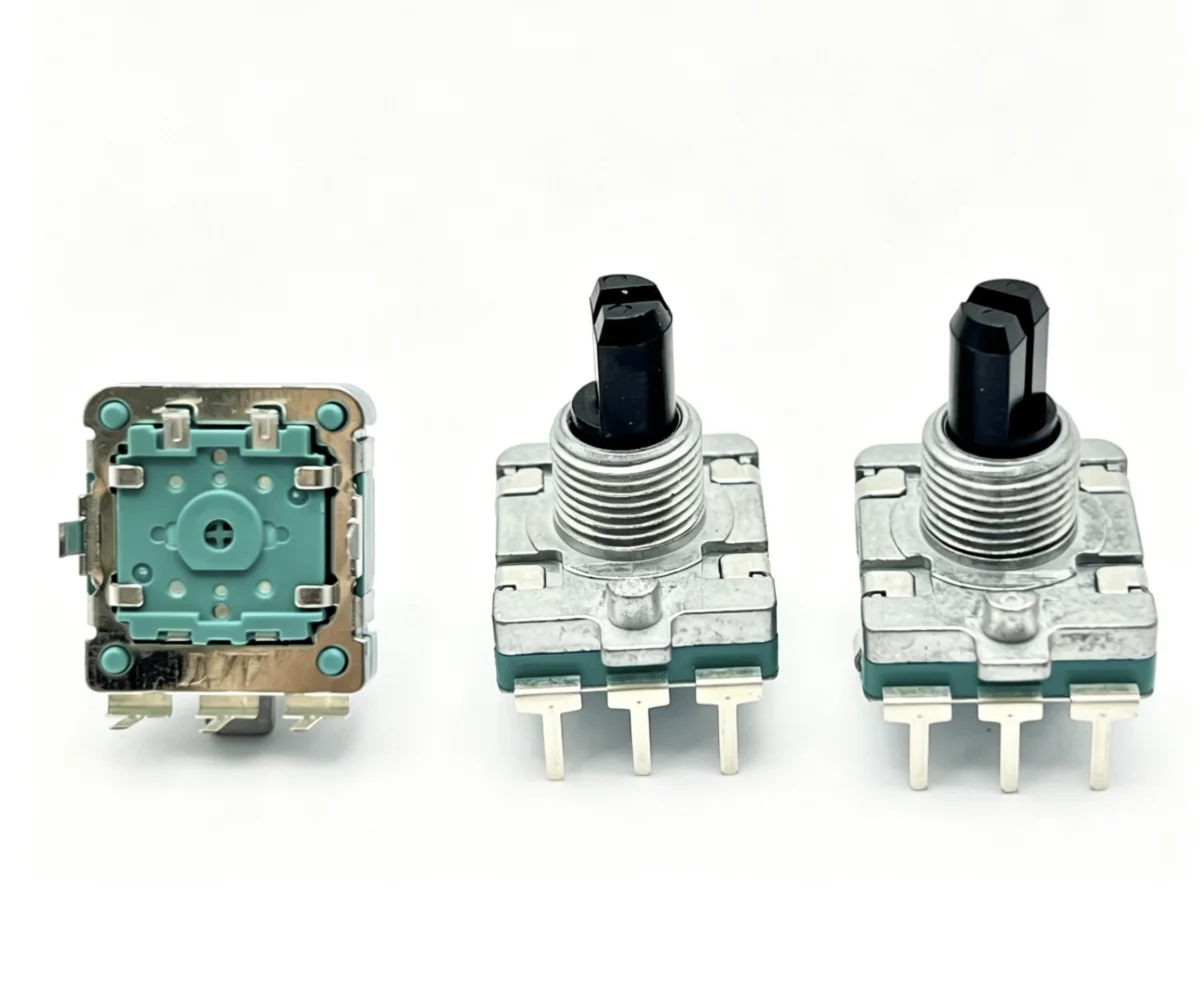 2 PCS LJV brand EC16 encoder with switch 24 positioning, 24 pulse shaft length 15MM