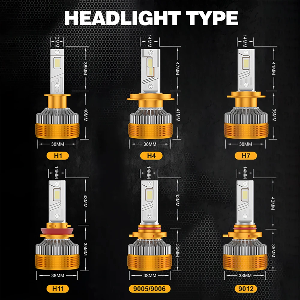 ACTVTCA 300W H7 LED Car Headlight H4 H11 Bulbs 9012 H3 H1 H8 H9 9005 9006 HB3 HB4 30000LM LED Lights Auto Lamp 6000K 12V 24V