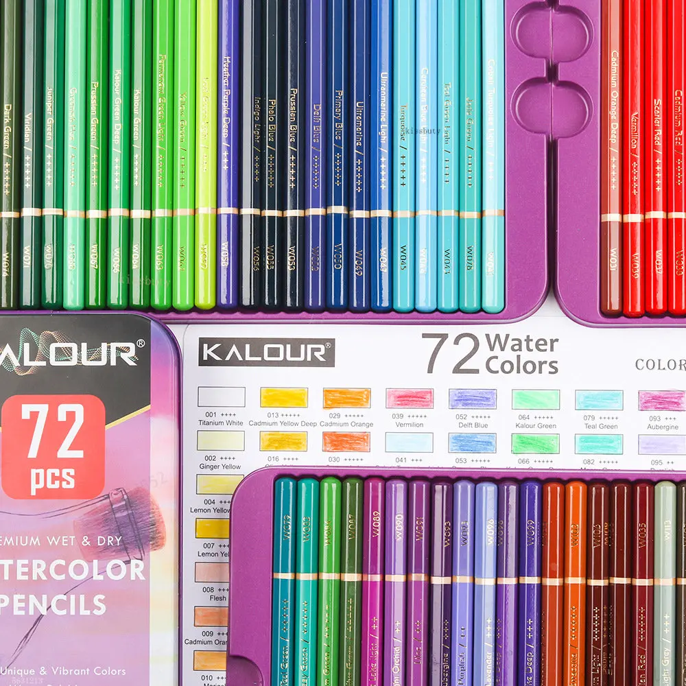 Imagem -05 - Lápis Aquarela Premium Soft Core 72 com Livros Ilustrados para Colorir Lápis Profissional Solúvel em Água para Materiais de Arte