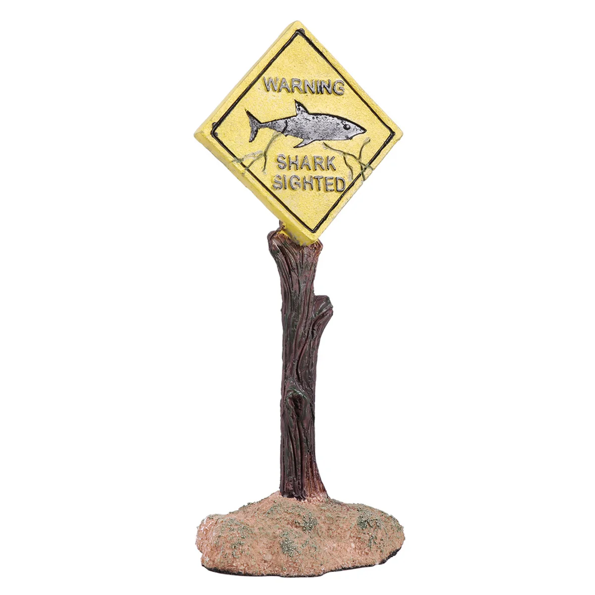 

Cartoon Resin Warning Sign for Fish Tank Aquarium Ornament Yellow Ch546 Creative Landscape Decor Suitable Fresh Salt Water